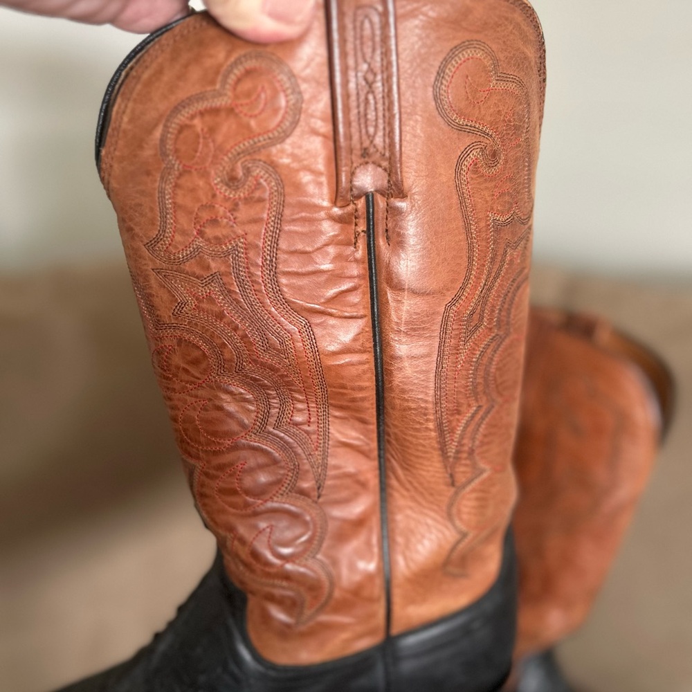 Lucchese Caiman Crocodile exotic leather skin boots. 10 D - Picture 4 of 16